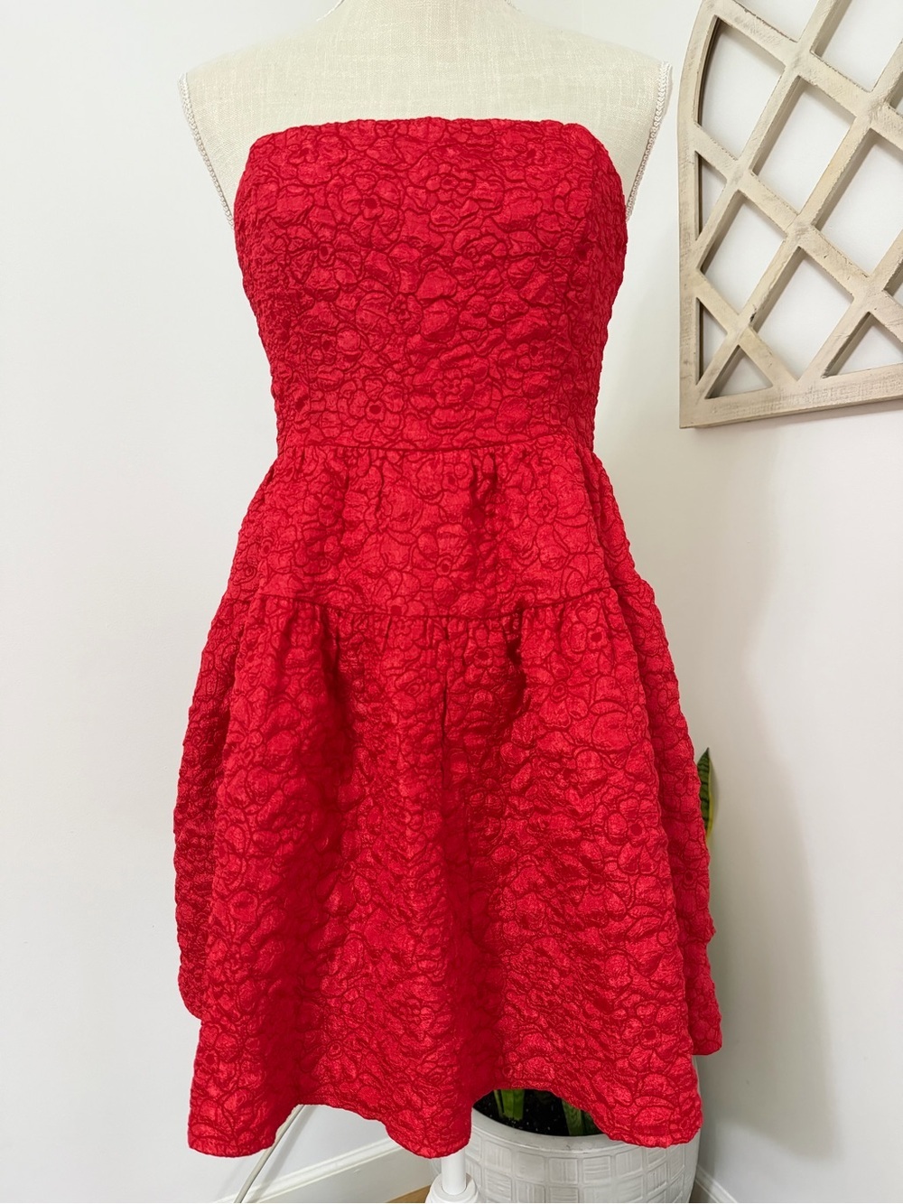 Hello Molly Sasha Strapless Mini Dress Red Women’s Size M NWT - Picture 2 of 12